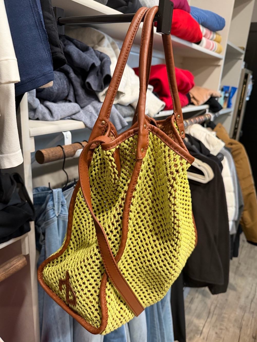 rag & bone Brown and Yellow Woven Tote